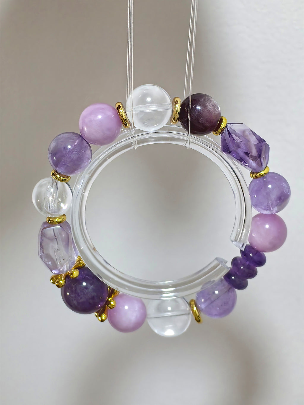 Amethyst Crystal Bracelet | Calming & Healing Energy Jewelry with 18K Gold