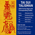 Tai Sui Protection Talisman 2026- Zodiac-Based Feng Shui Amulet
