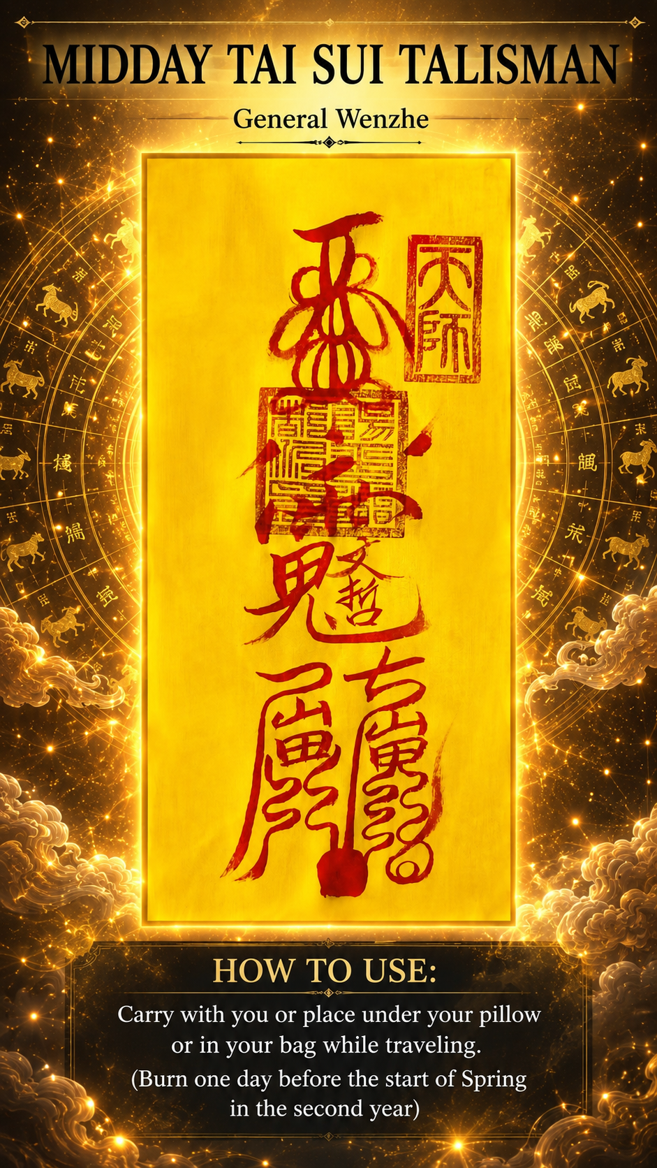Tai Sui Protection Talisman 2026- Zodiac-Based Feng Shui Amulet
