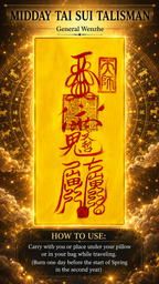 Tai Sui Protection Talisman 2026- Zodiac-Based Feng Shui Amulet